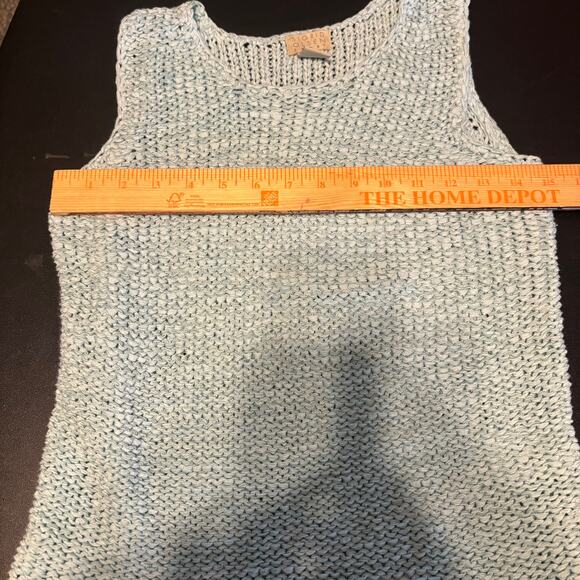 Sigrid Olsen Sport Womens Small Scoop Neck Sleeveless Knit Tank Top aqua Blue - Picture 4 of 6